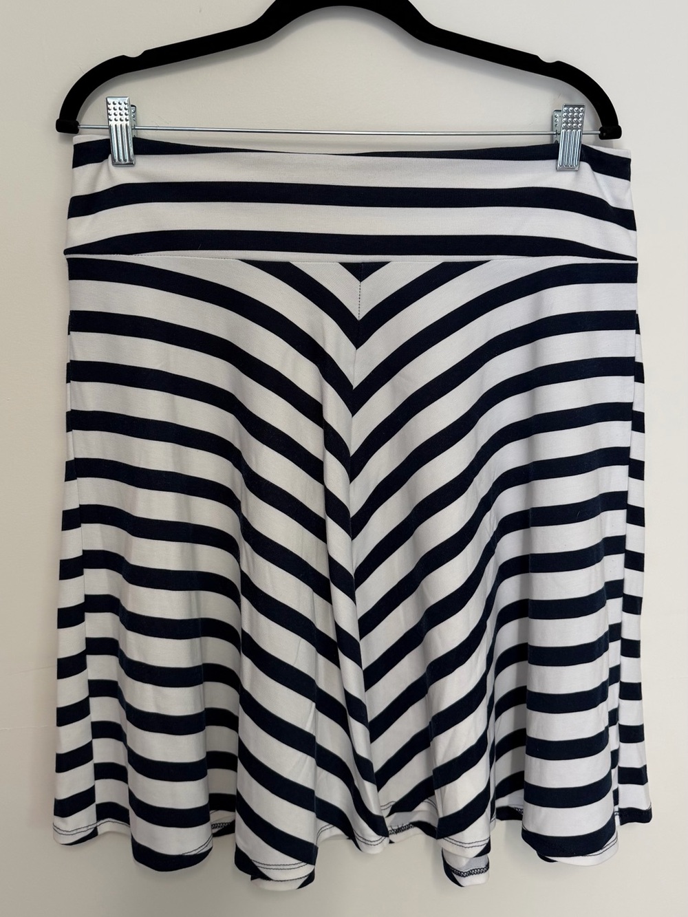 Jules & Leopold Black and White Striped Circle Skirt
